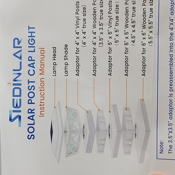 SIEDiNLAR Solar Post Cap Lights Outdoor Glass 2 Color Modes 8 LEDs for 4x4 5x5 6 - Picture 4 of 13